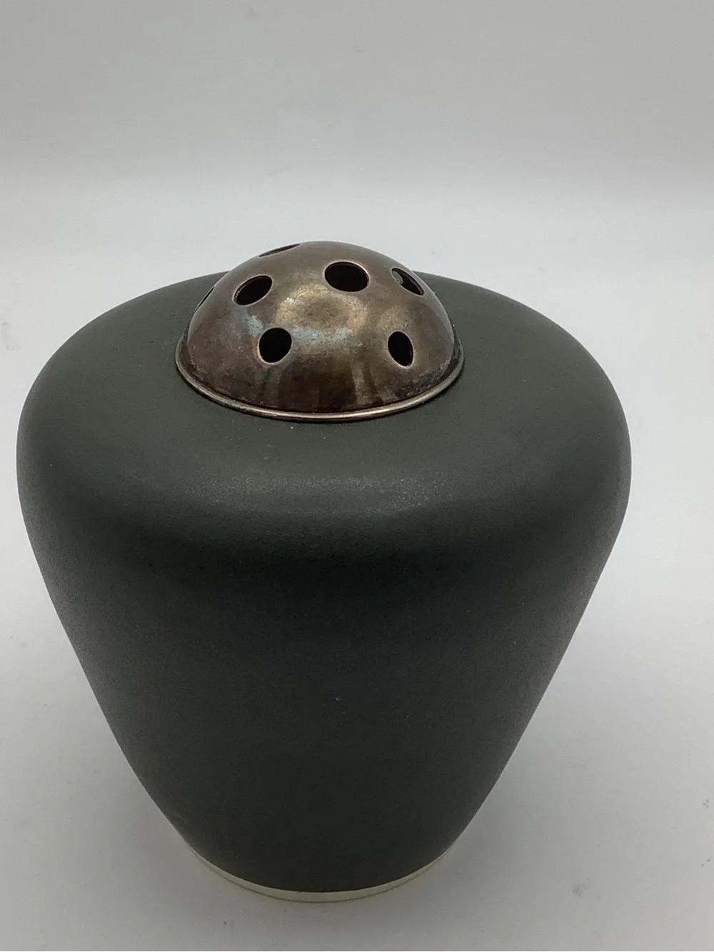 Two Matte Charcoal Gray Pottery Vases